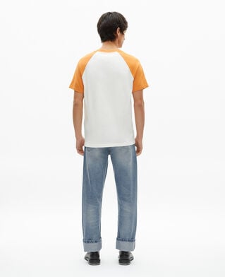 The Kooples MEN ECRU t-shirt with ecru logo screen print