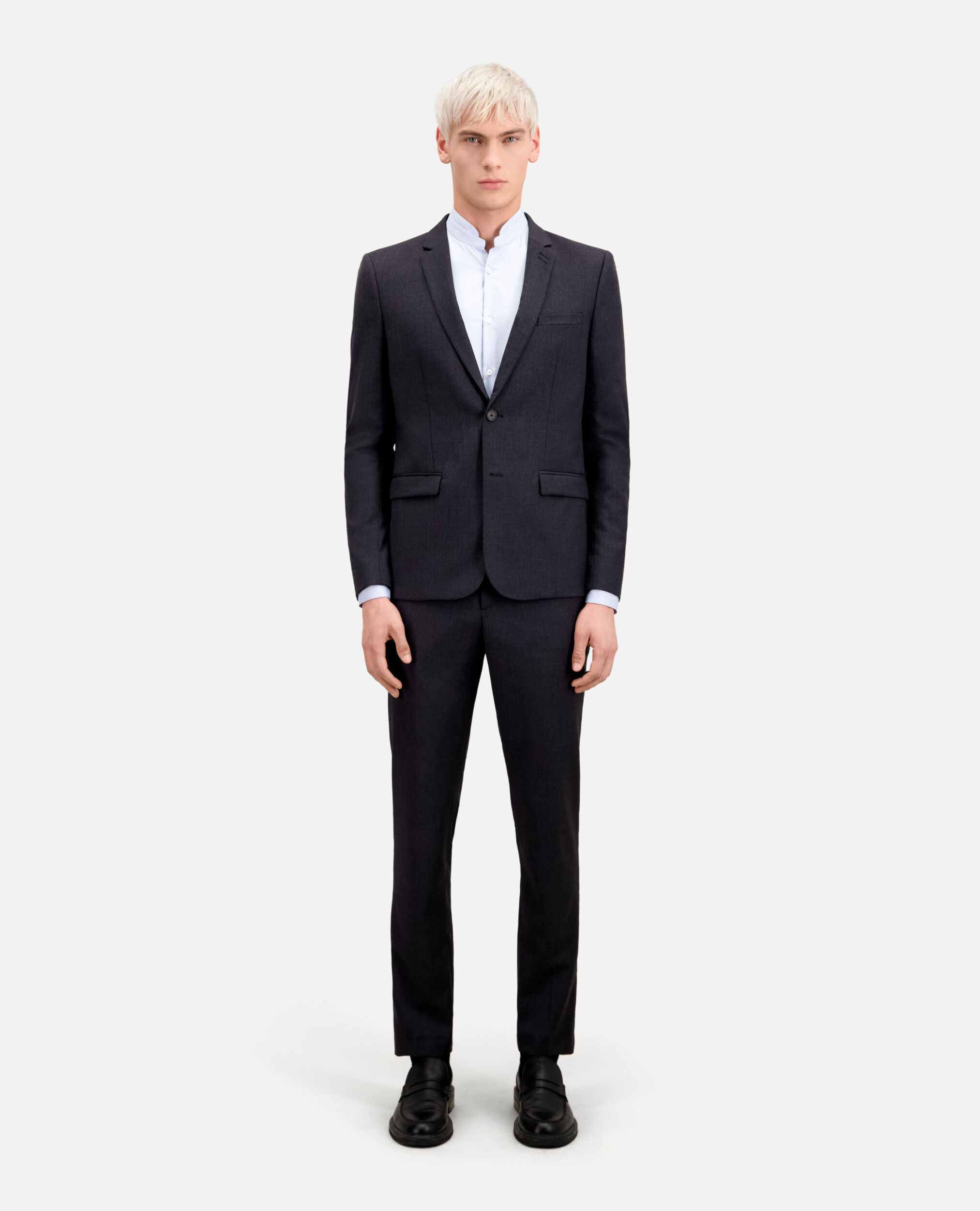 Grey wool suit jacket sales