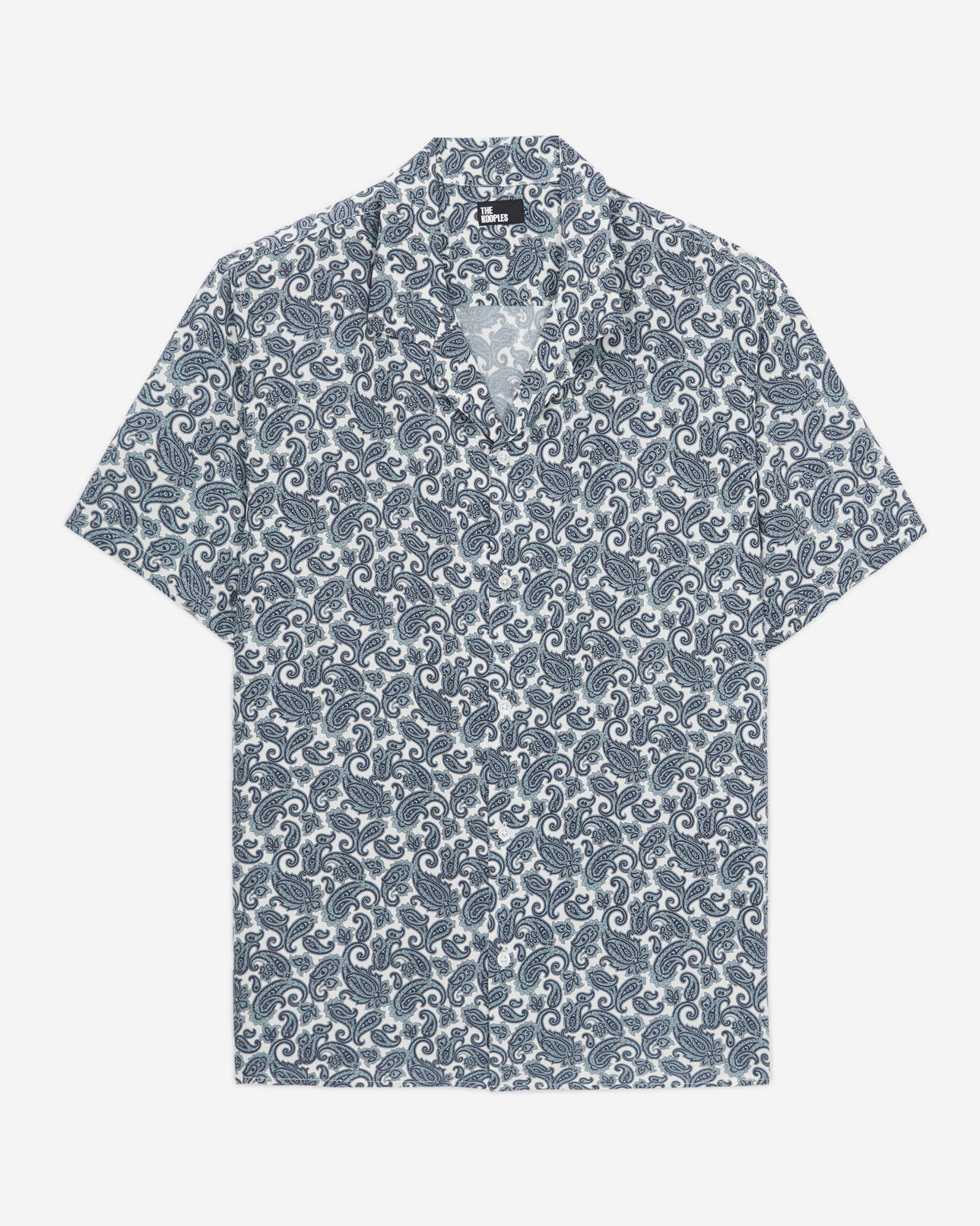 The Kooples MEN WHITE - BLUE short sleeved printed shirt
