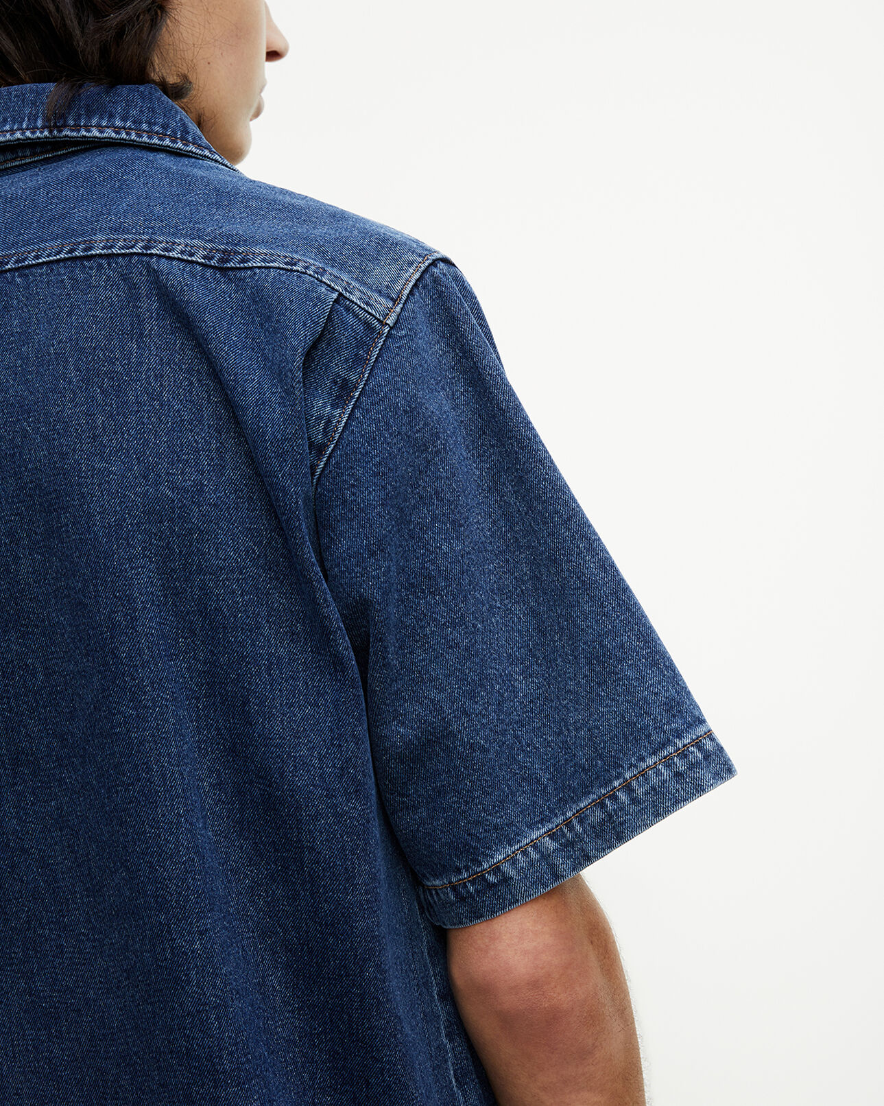The Kooples MEN BLEU INDIGO blue denim shirt with pockets