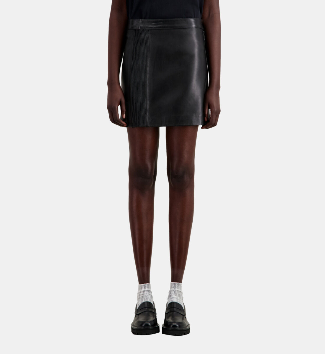Jupe en cuir the kooples sales