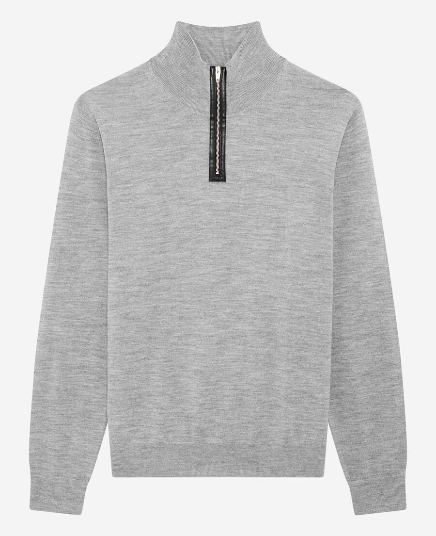The Kooples HOMME MIDDLE GREY pull col montant gris 