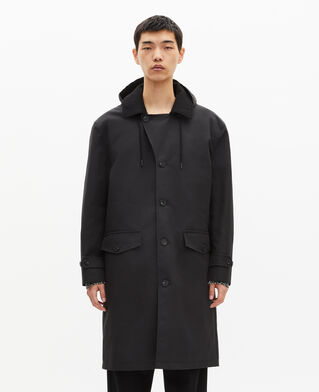 The Kooples MEN BLACK black hooded trench parka