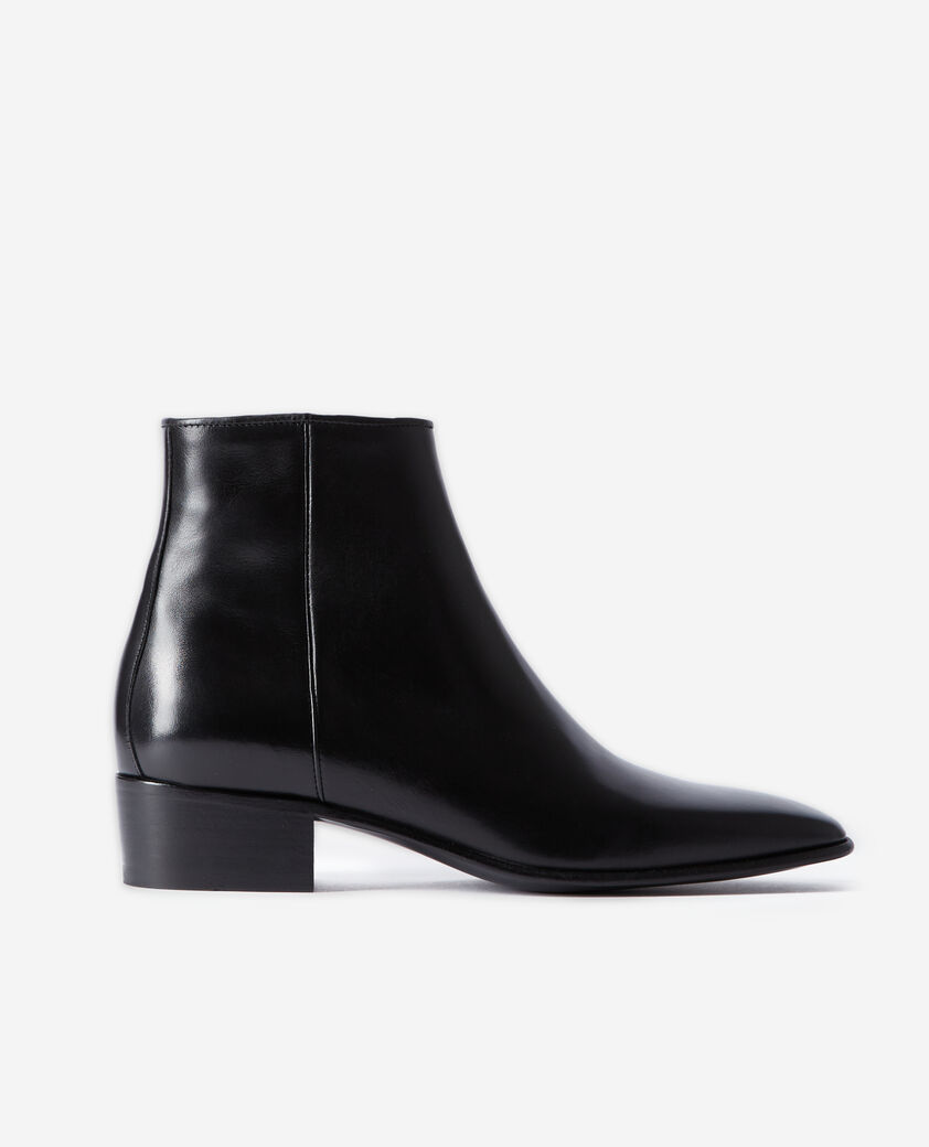 The Kooples WOMEN BLACK smooth black leather boots