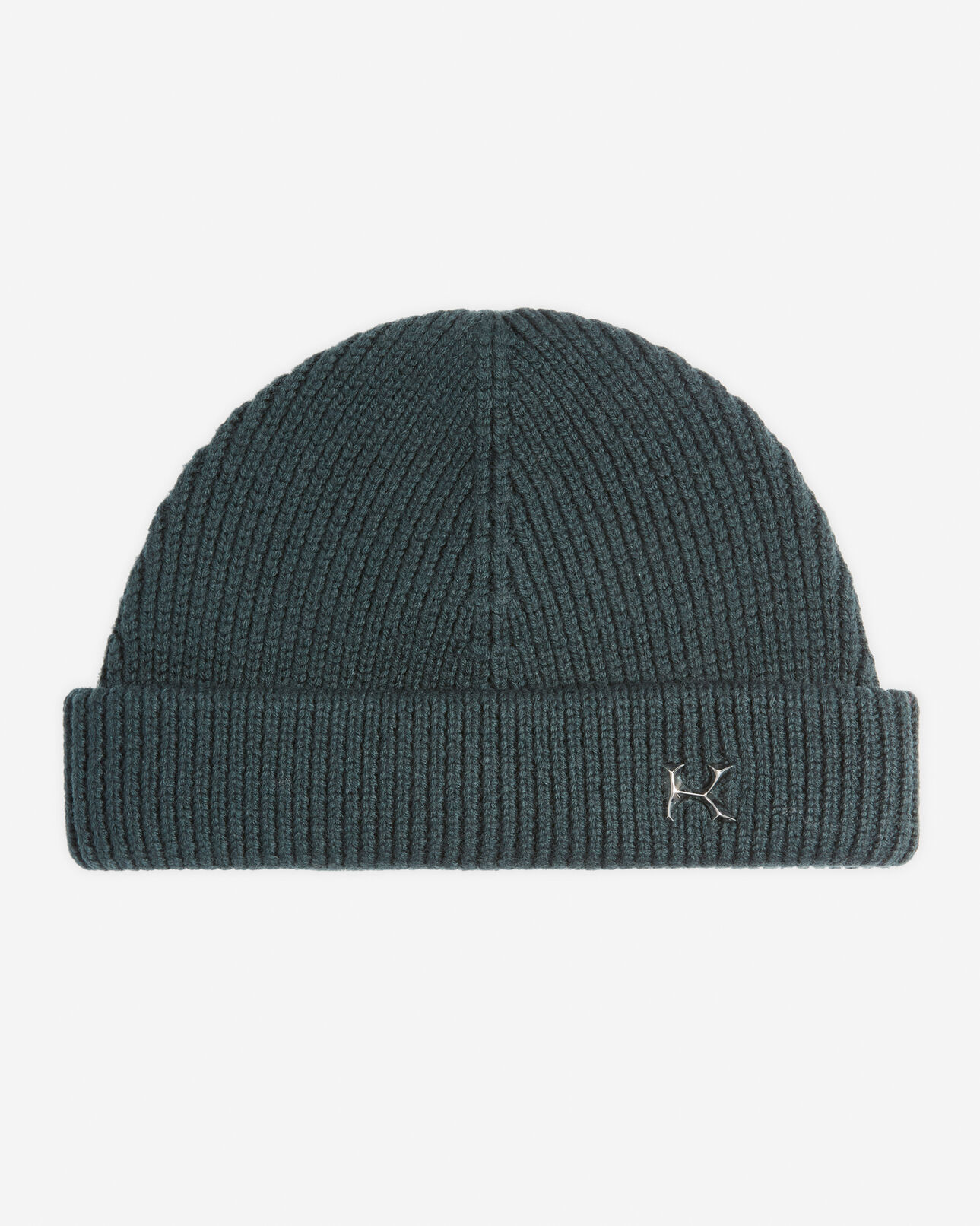 The Kooples MIXTE DARK GREEN bonnet court laine vert à monogramme k