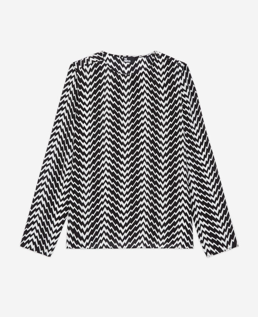 The Kooples FEMME BLACK WHITE top imprimé noir