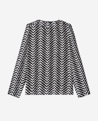 The Kooples FEMME BLACK WHITE top imprimé noir