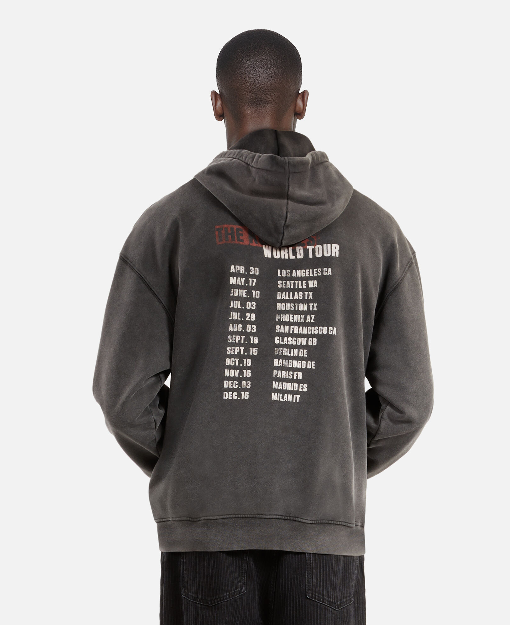The Kooples MEN BLACK black screen print hooded sweatshirt