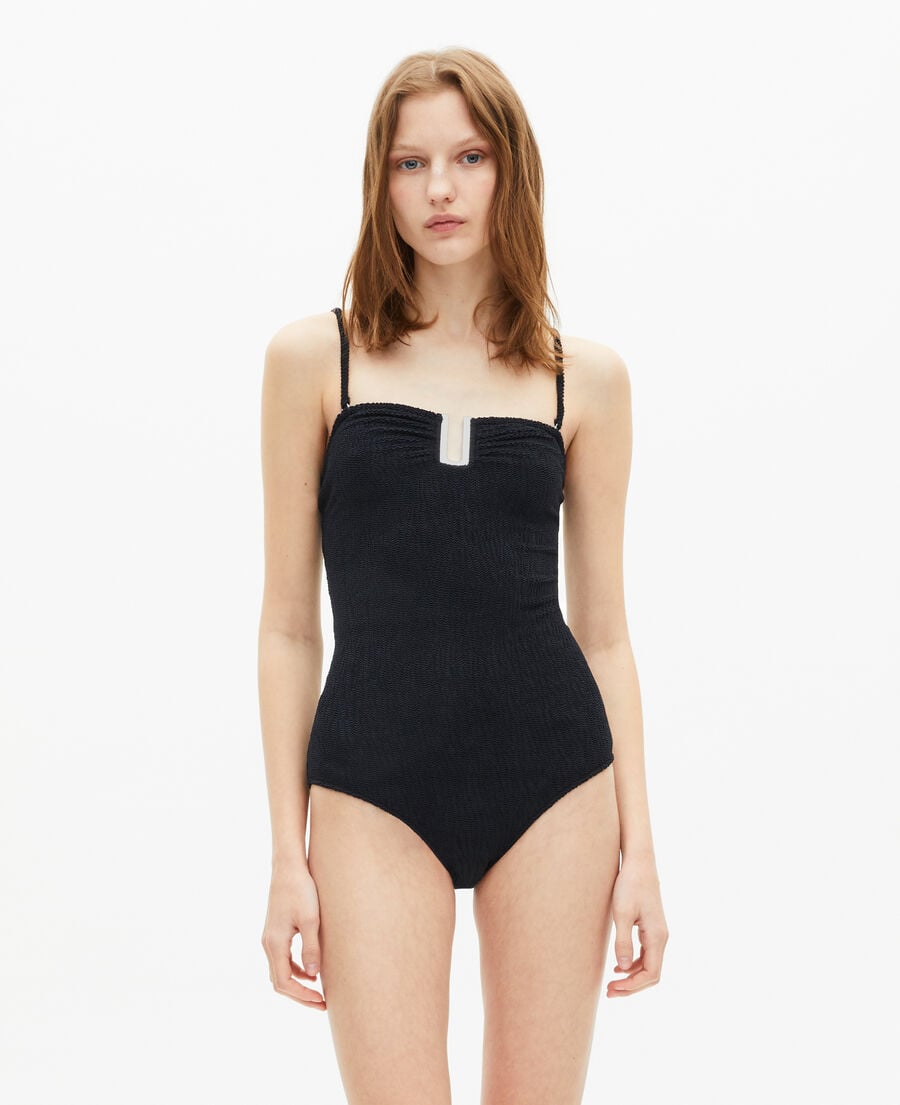 The Kooples WOMEN BLACK the kooples x luz one-piece strapless black swimsuit