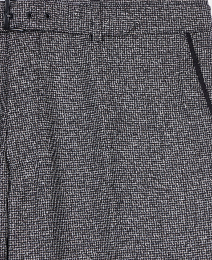 The Kooples HERREN BLACK GREY schwarz-weiße anzughose mit hahnentrittmuster