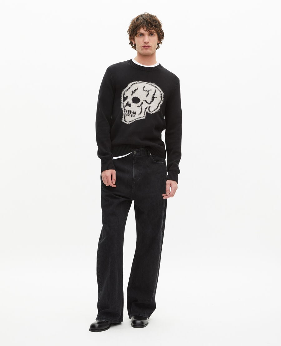 The Kooples HOMME BLACK-ECRU pull tête de mort noir