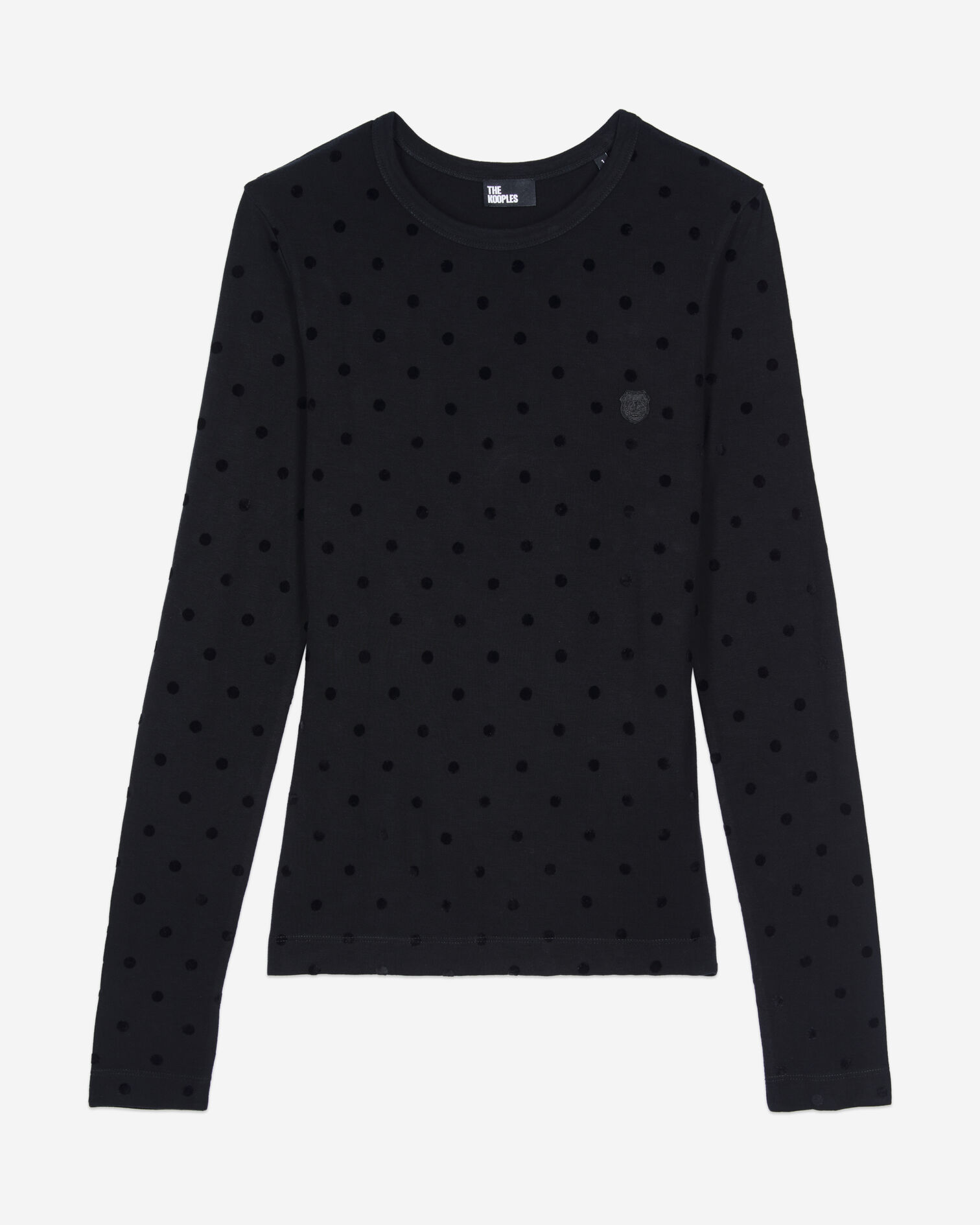 Black long-sleeved t-shirt, BLACK, hi-res image number null