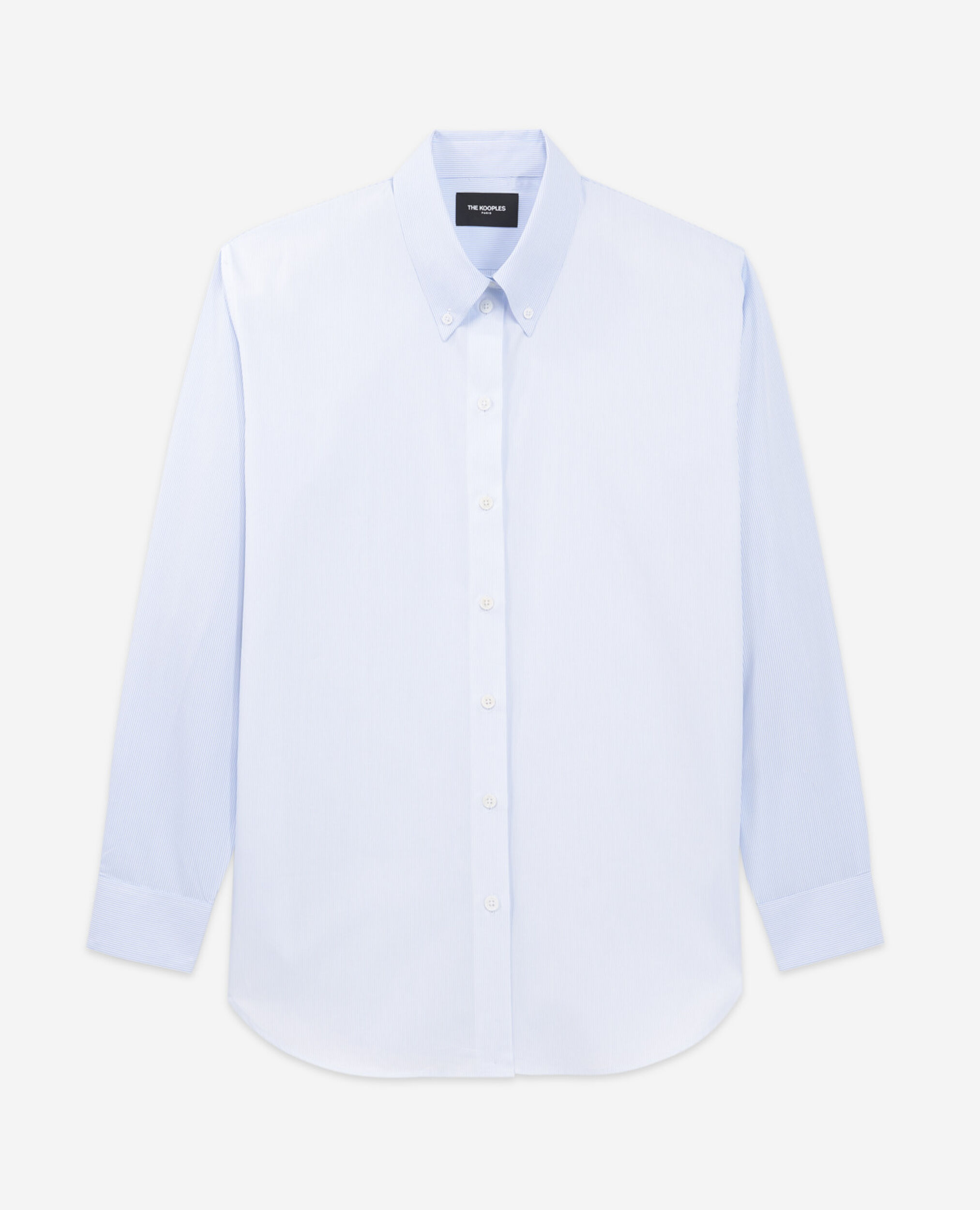 Camisa algodón rayas blancas azules, WHITE / SKY BLUE, hi-res image number null