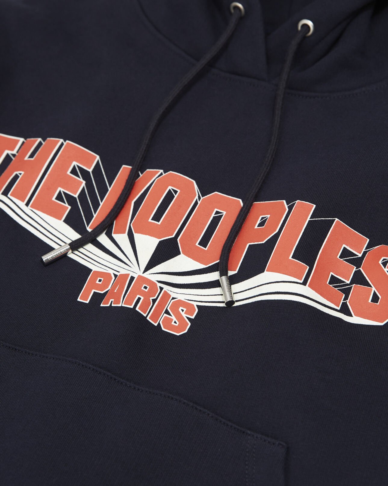 The Kooples FEMME NAVY sweat bleu marine capuche et logo rouge