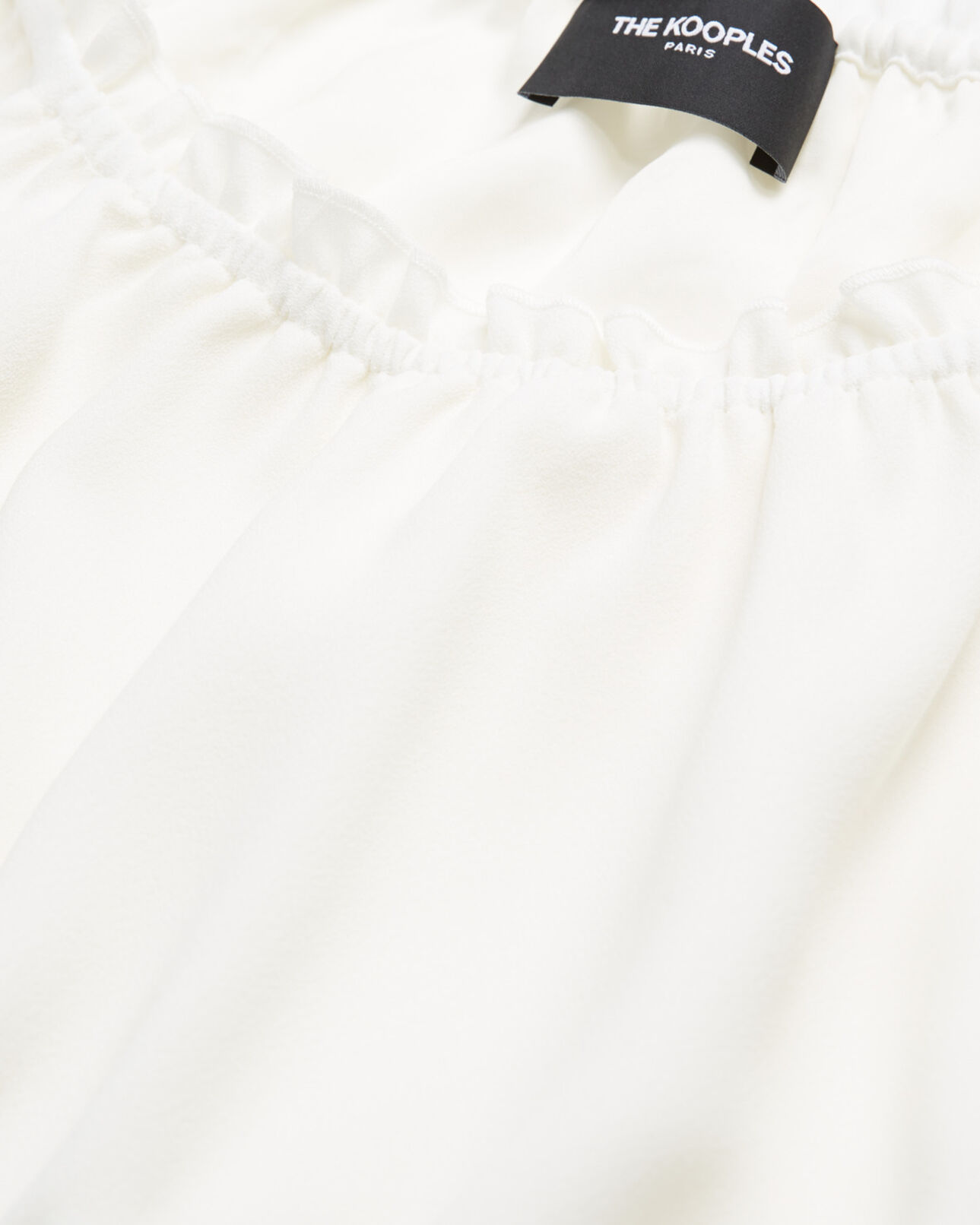 The Kooples DAMEN OFF WHITE oberteil krepp ecru mit kurzen puffärmeln