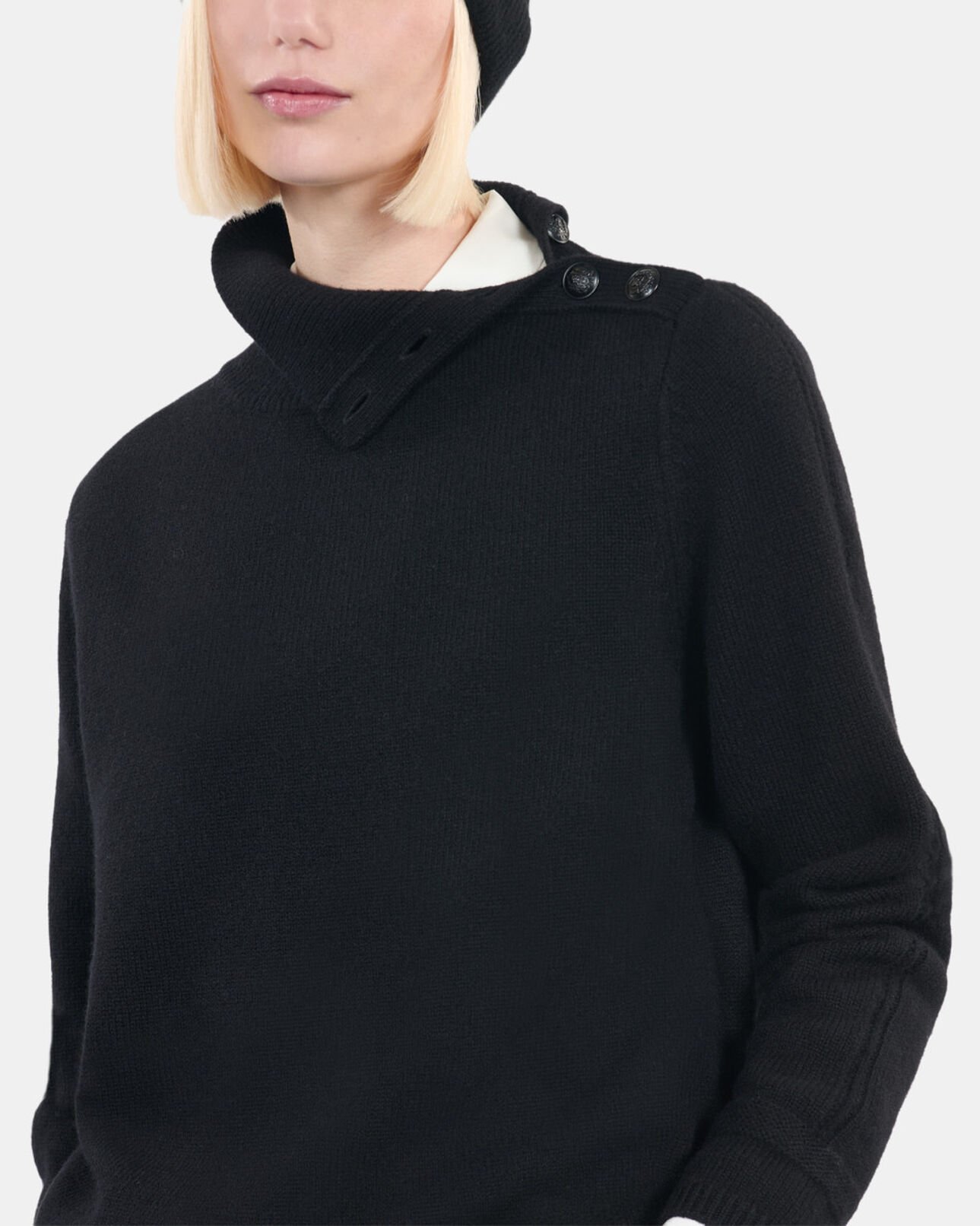 The Kooples FEMME BLACK pull en laine noir