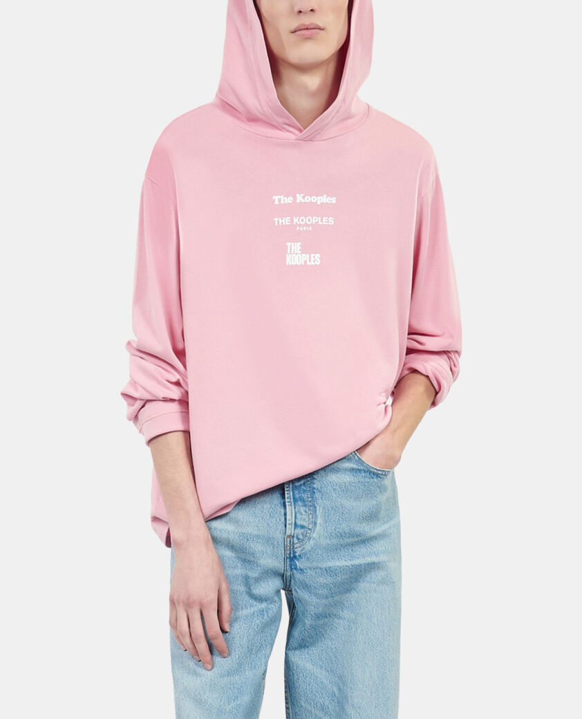 The Kooples HOMME SWEET PINK t-shirt manches longues avec s&eacute;rigraphie rose