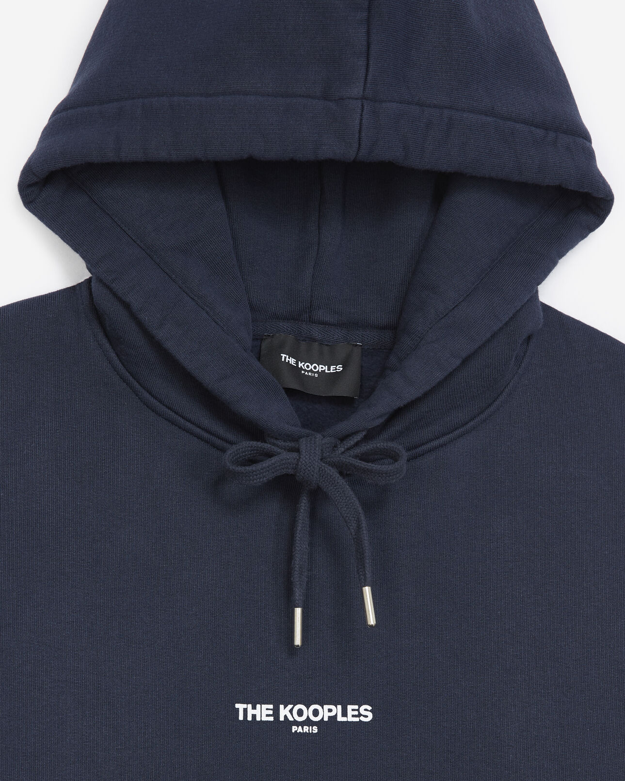 The Kooples HOMME NAVY sweat bleu marine à capuche imprimé