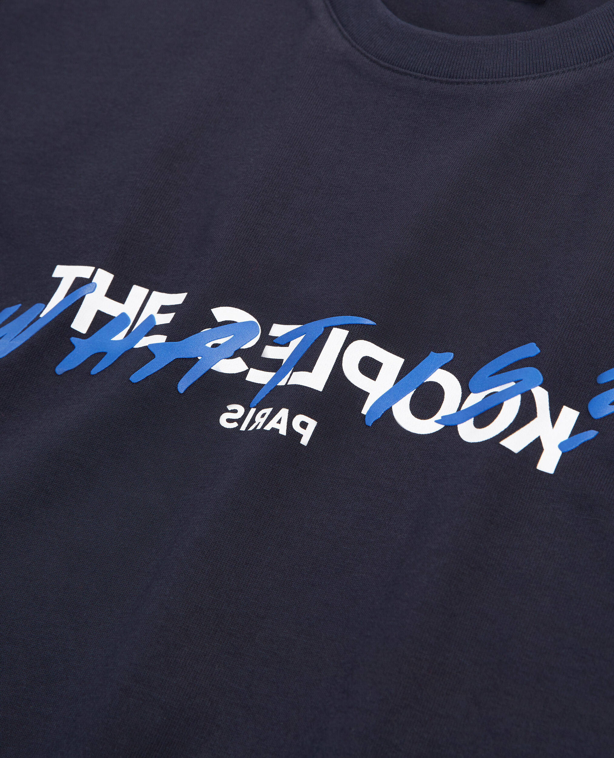NAVY COTTON T-SHIRT WITH PRINT WHAT IS, NAVY, hi-res image number null