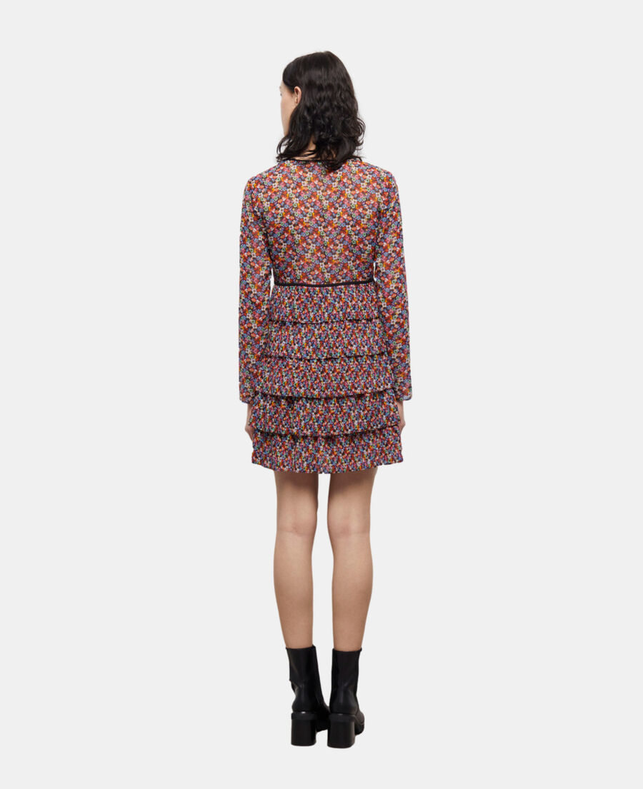 short multicolor pleated dress