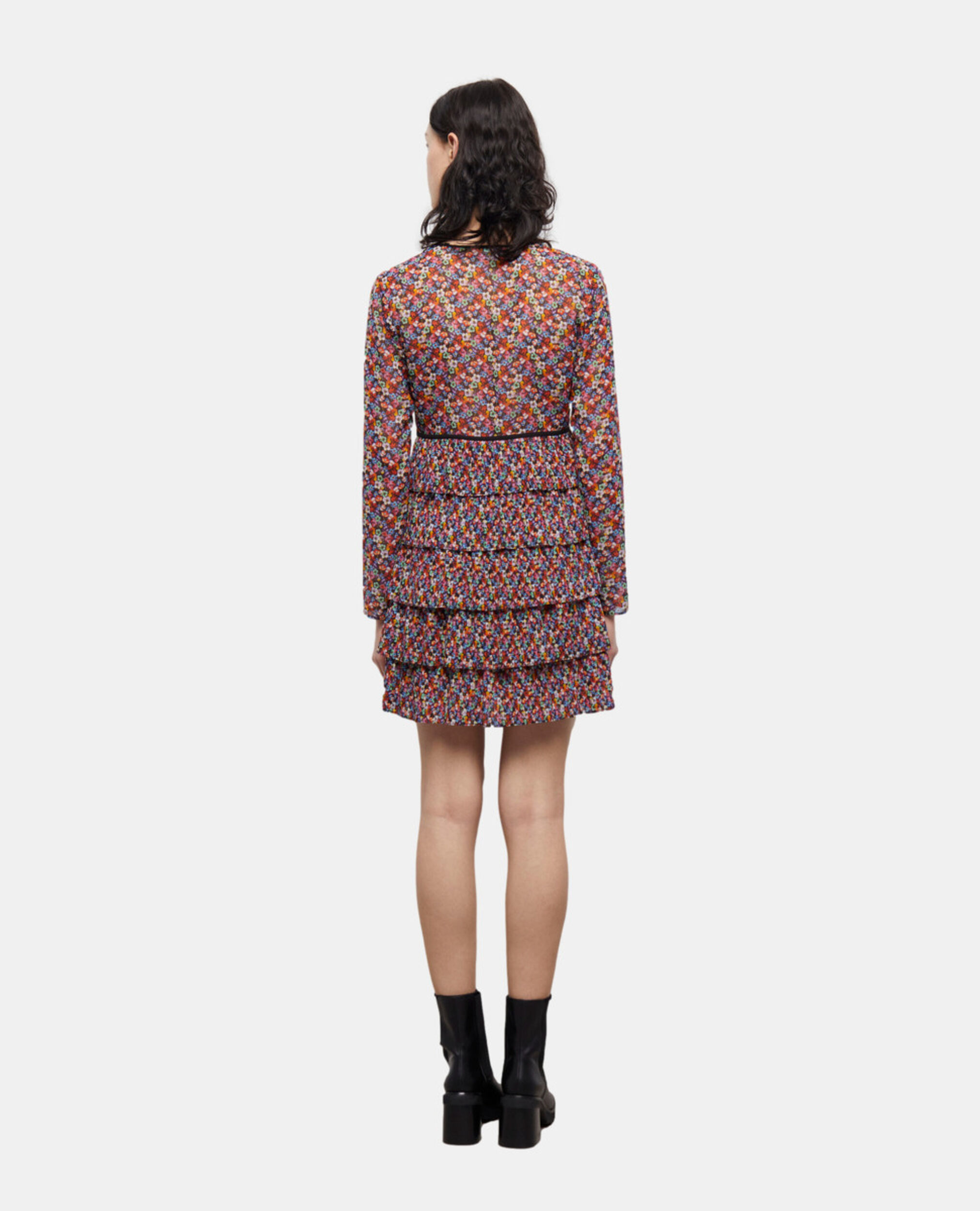 Short multicolor pleated dress, MULTICOLOR, hi-res image number null