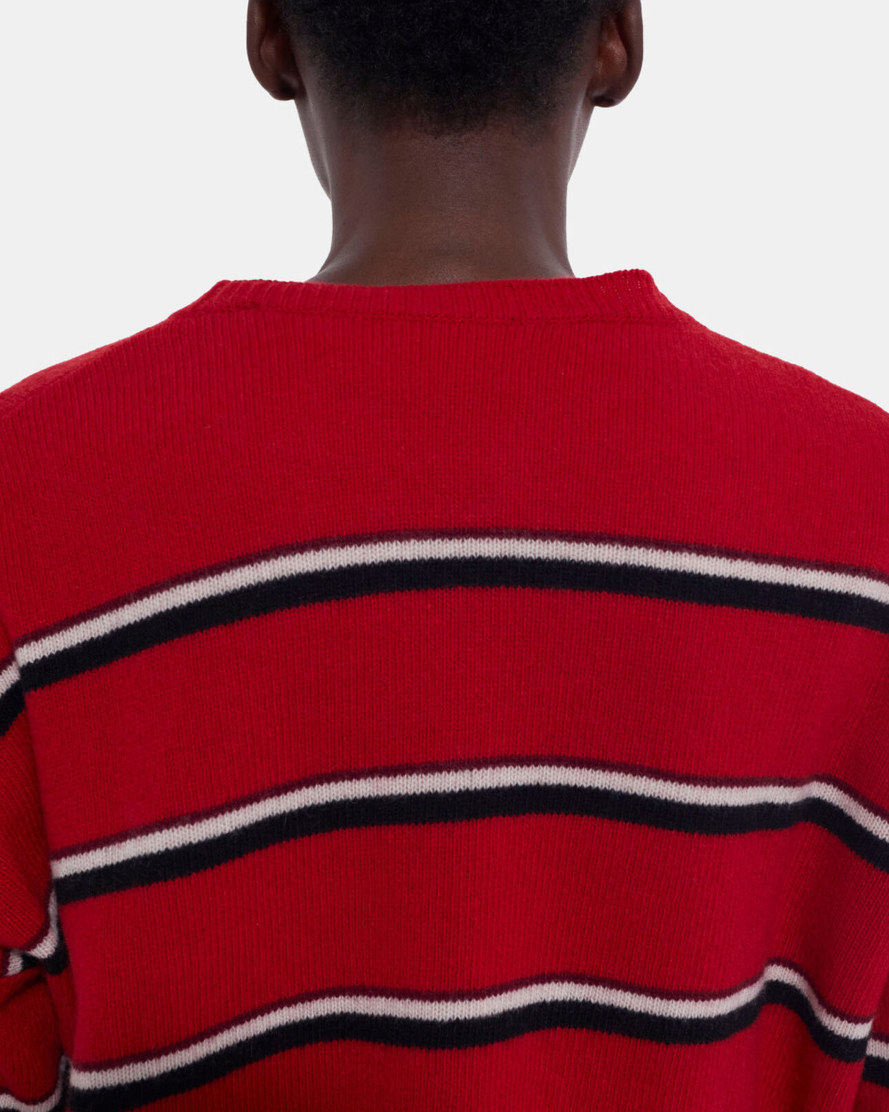 The Kooples FEMME RED-BLACK-WHITE pull en cachemire rouge