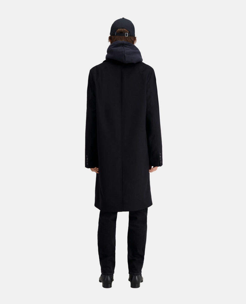 The Kooples HERREN BLACK langer schwarzer mantel aus kaschmir