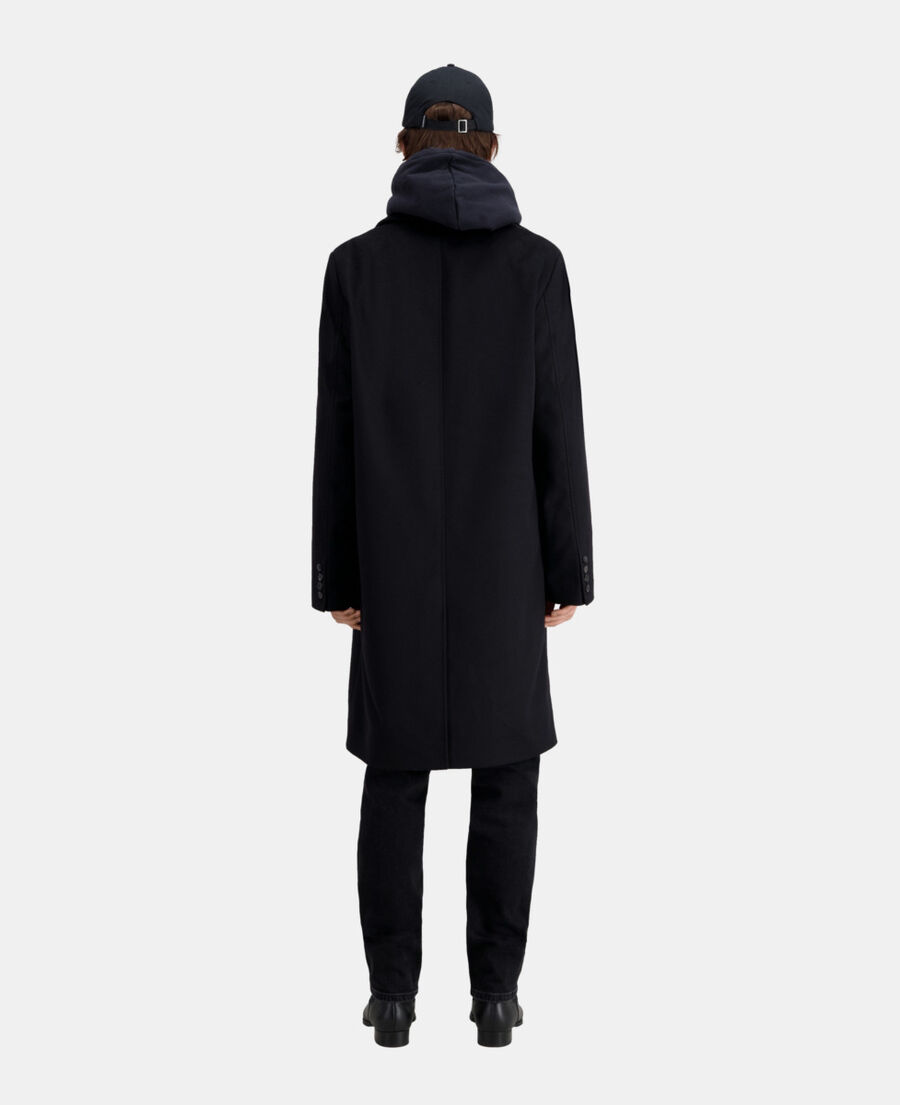 The Kooples HERREN BLACK langer schwarzer mantel aus kaschmir