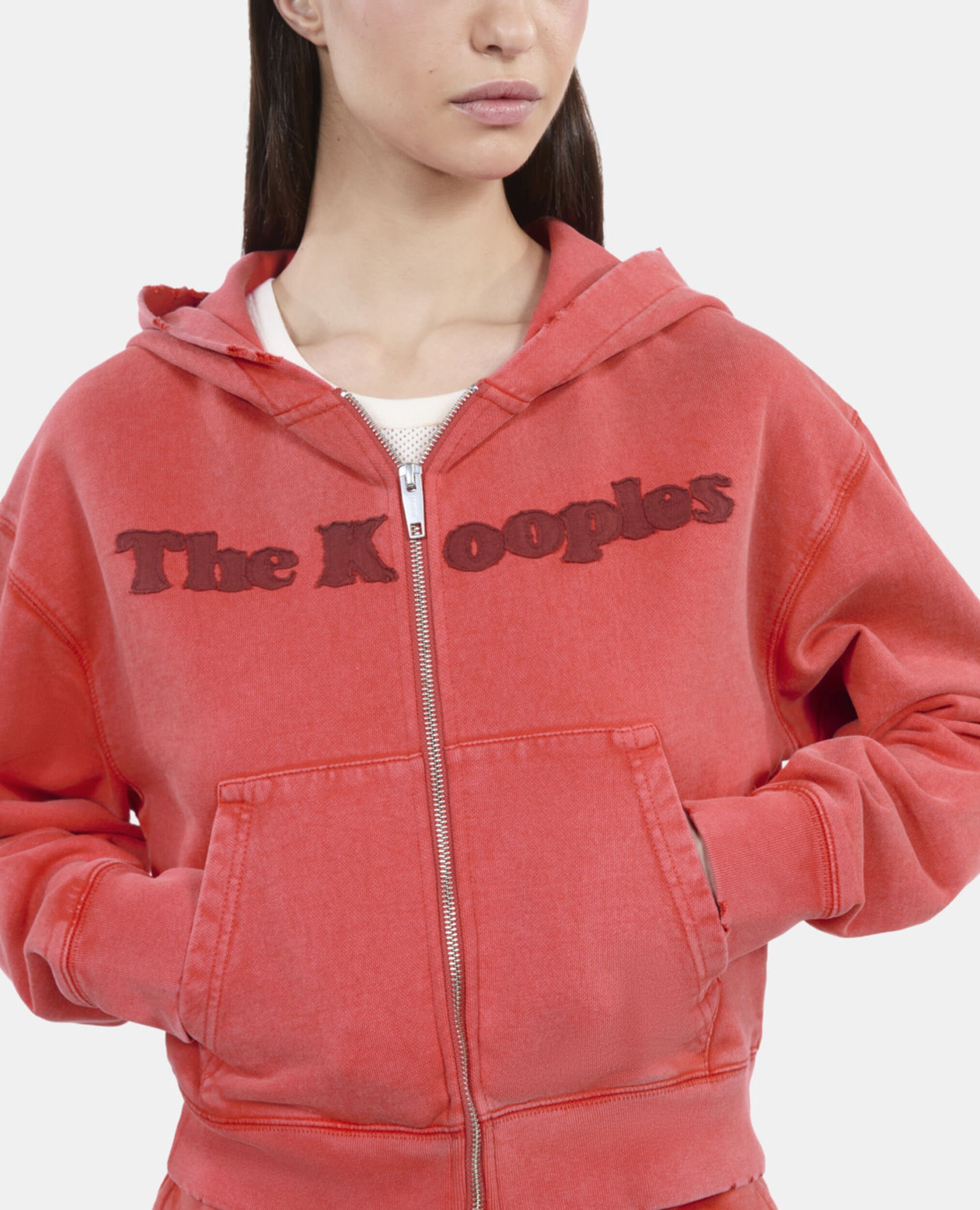 Sweatshirt Logo à capuche rouge, RUBIS, hi-res image number null