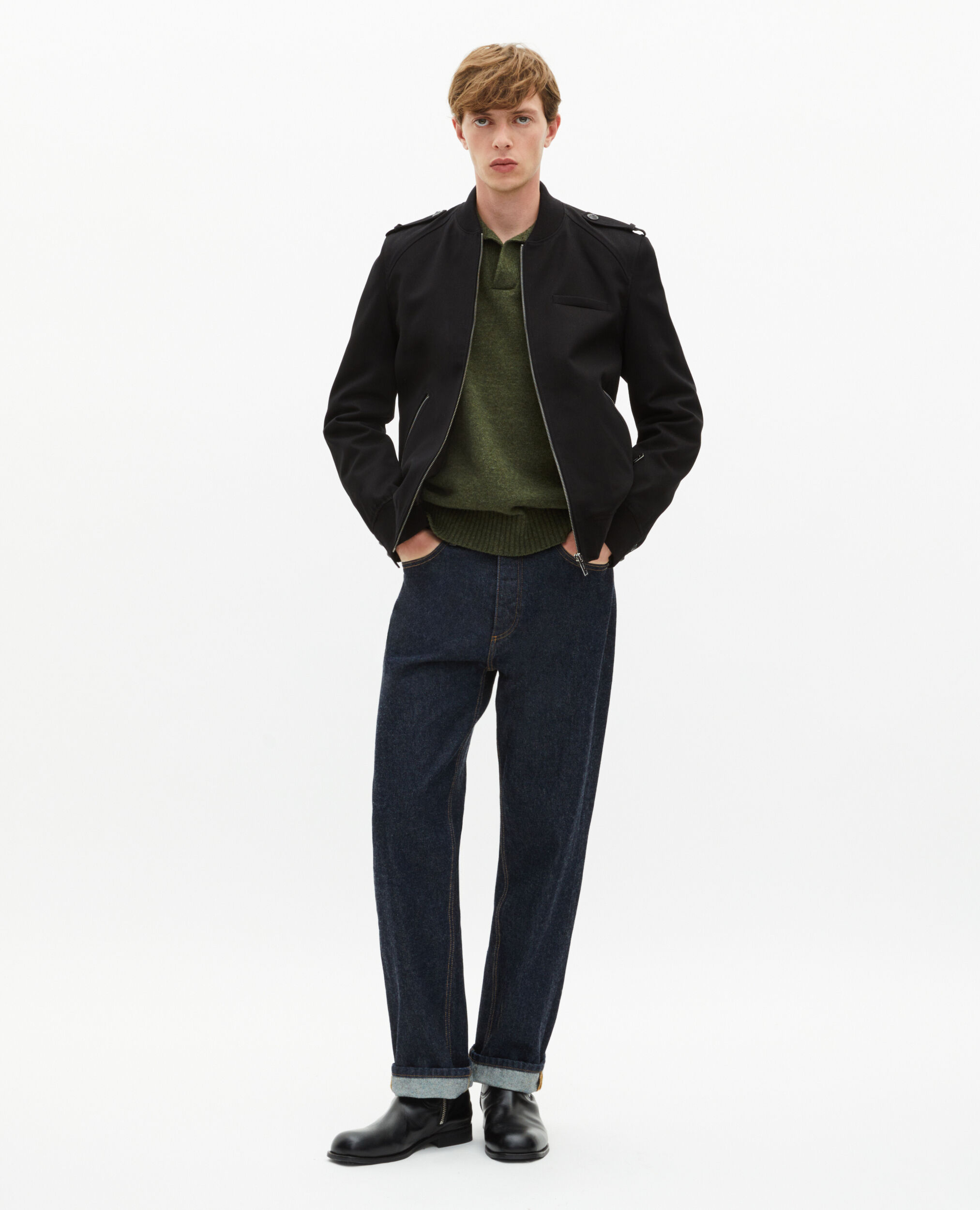 Black cotton teddy jacket | The Kooples US