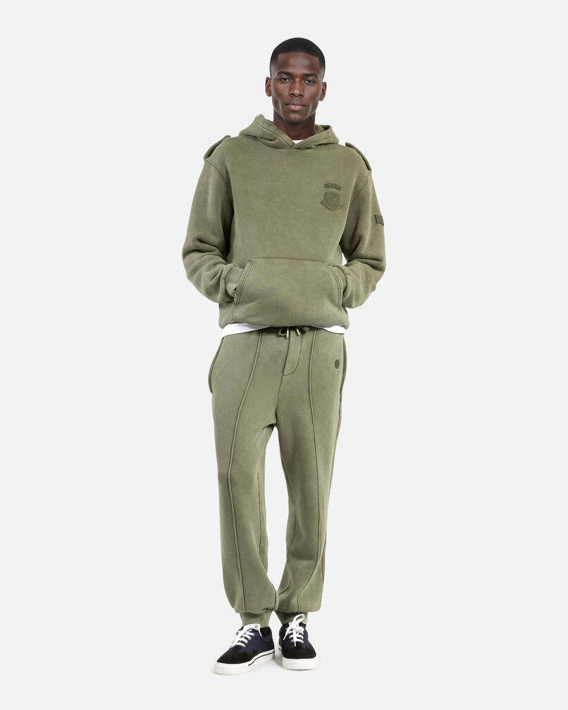 The Kooples HOMME KAKI sweatshirt à capuche avec patchs kaki
