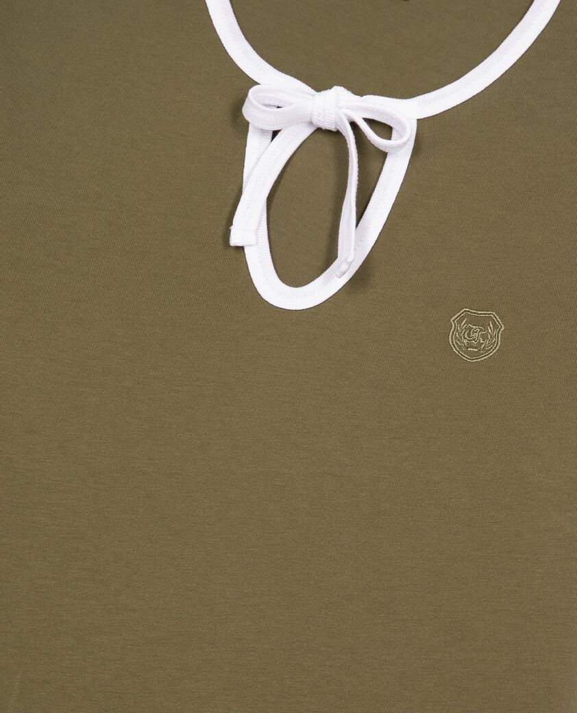 The Kooples F KAKI khaki t-shirt with drop collar