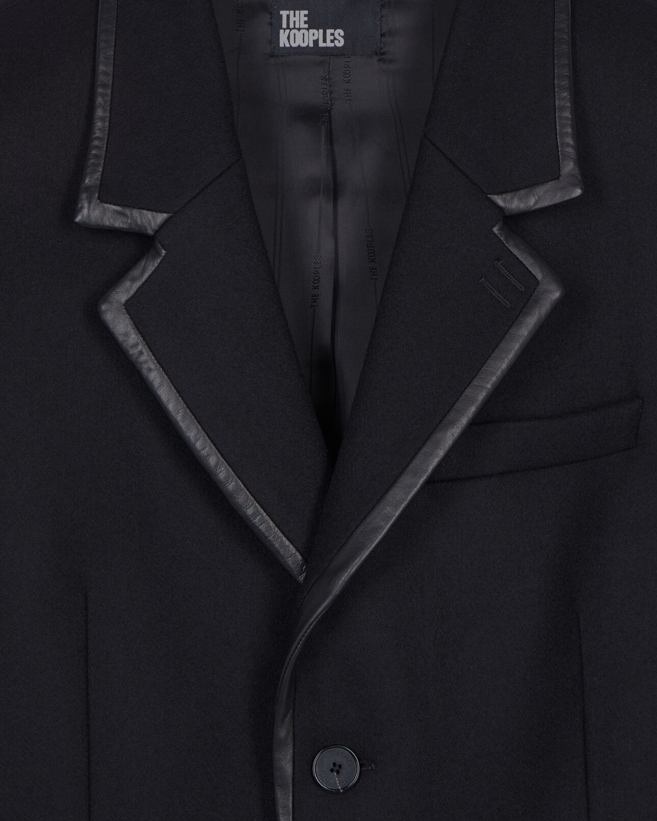 The Kooples HOMME BLACK manteau long en laine mélangée noire