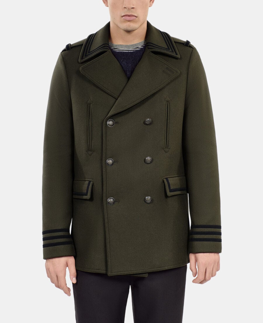 The Kooples MEN KAKI khaki officer-style pea coat