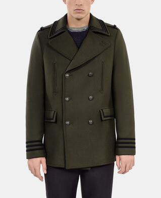 The Kooples MEN KAKI khaki officer-style pea coat