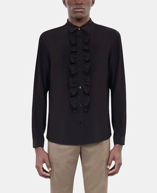 The Kooples MEN BLACK black silk shirt