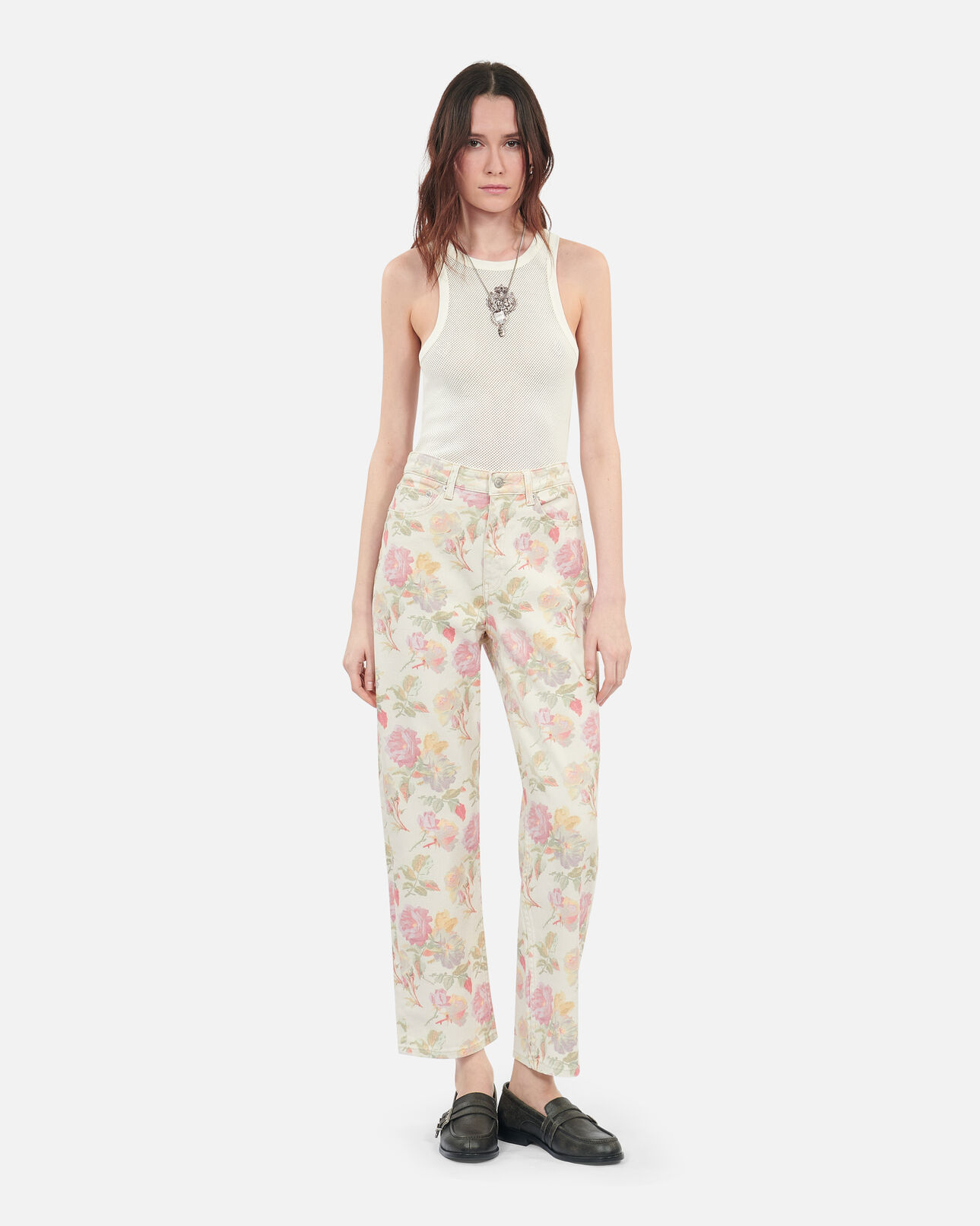 The Kooples WOMEN ECRU blazon ecru tank top