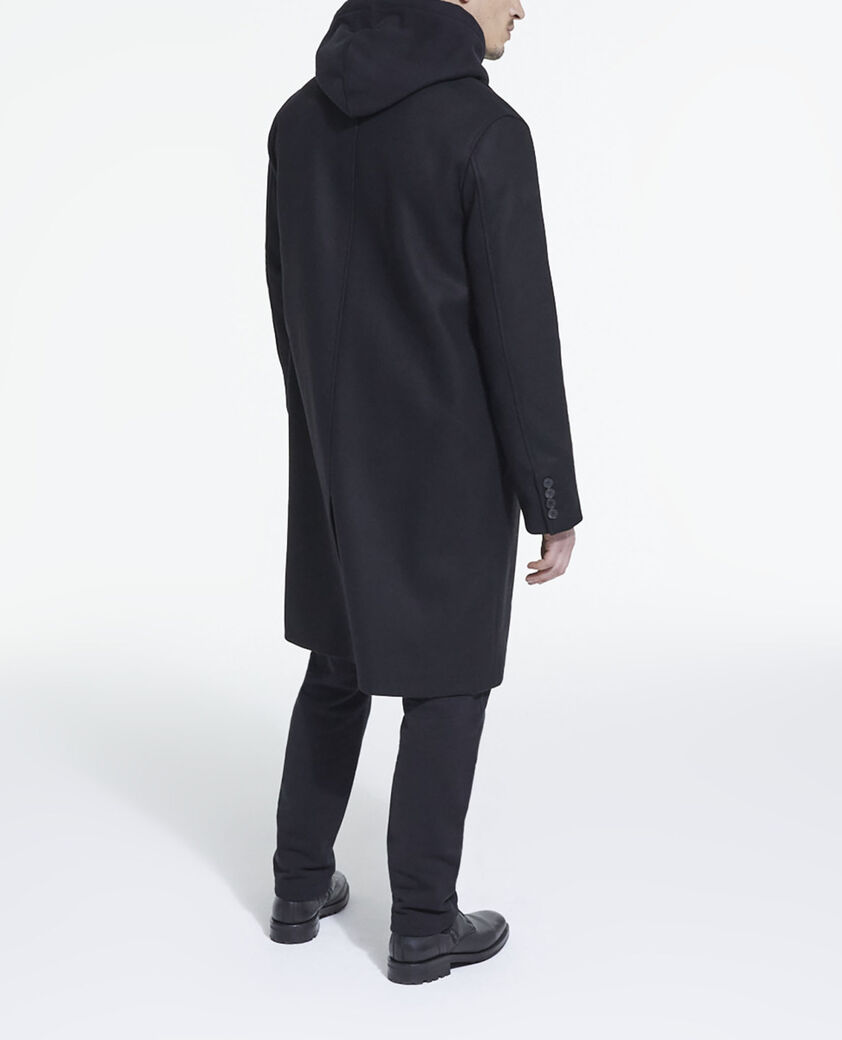 The Kooples MEN BLACK long black wool coat