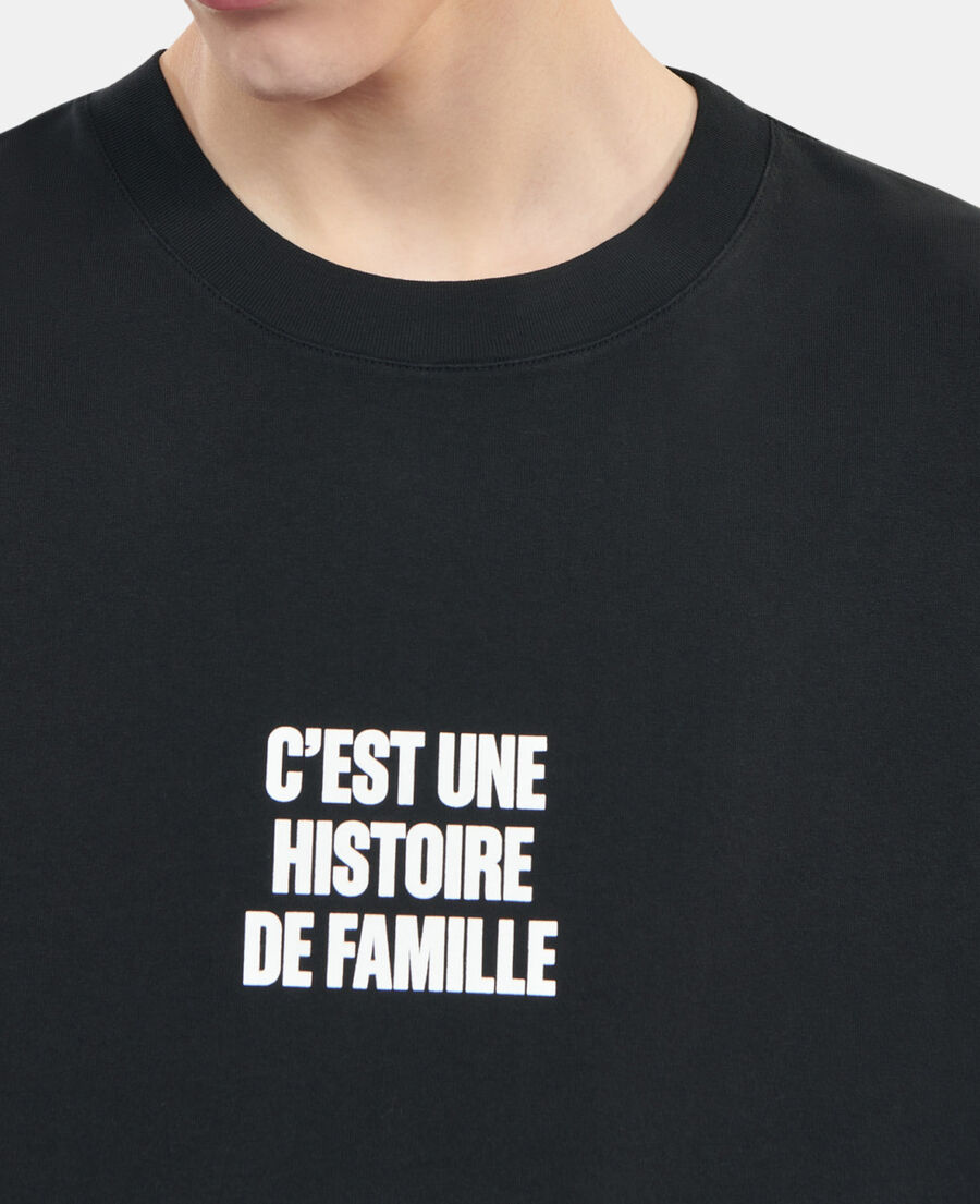 The Kooples H BLACK WASHED black histoire de famille serigraphy t-shirt