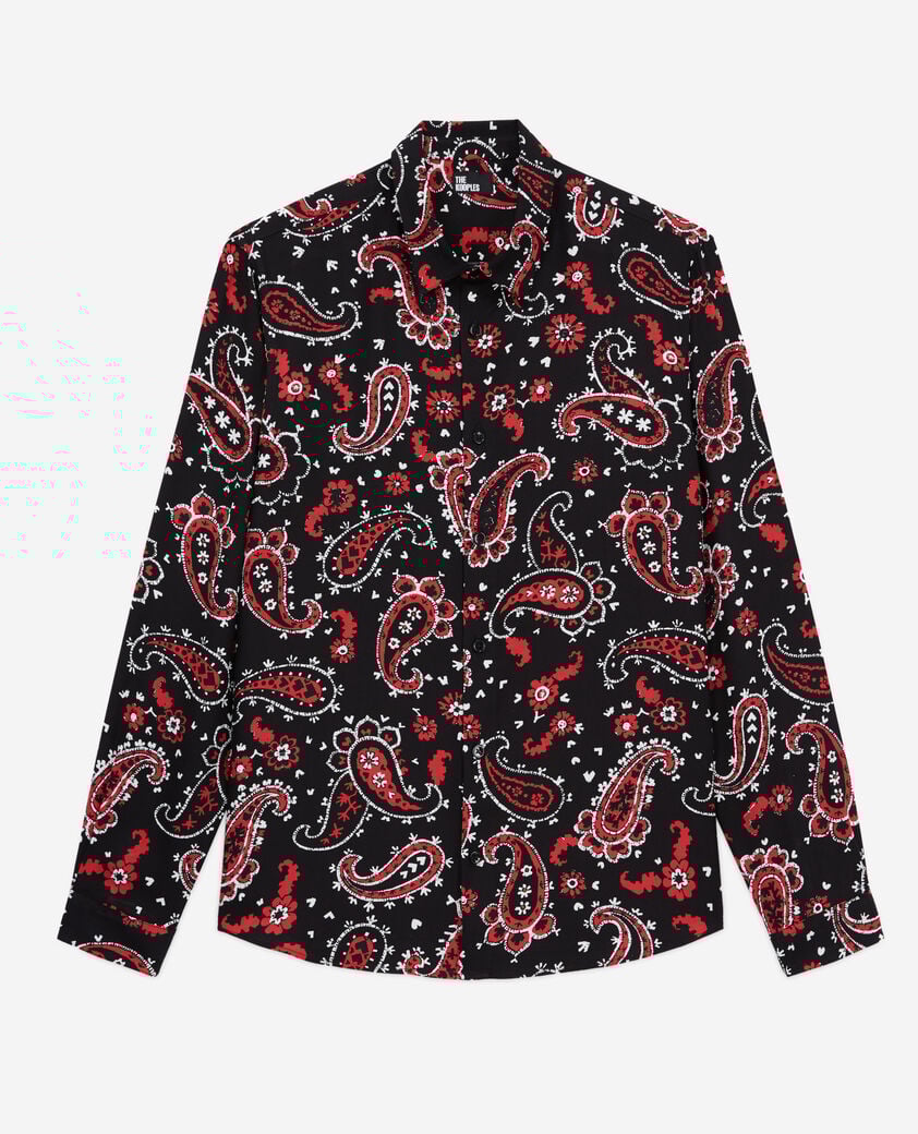 The Kooples H BLACK - RED printed shirt