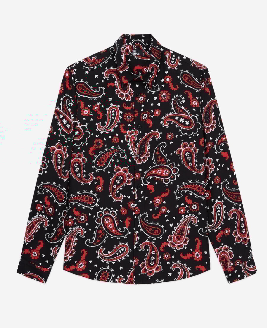 The Kooples H BLACK - RED printed shirt