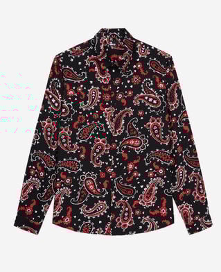 The Kooples H BLACK - RED printed shirt