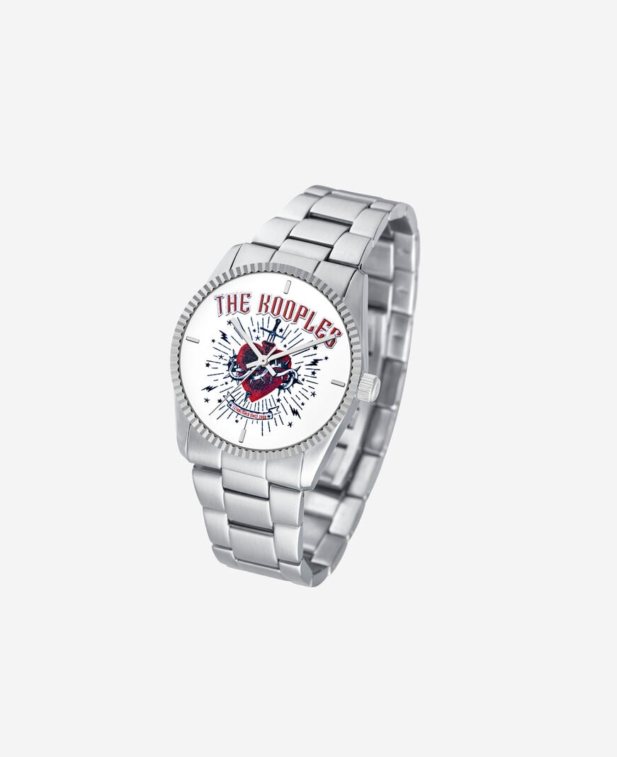 The Kooples MIXED SILVER heart - dagger silver watch