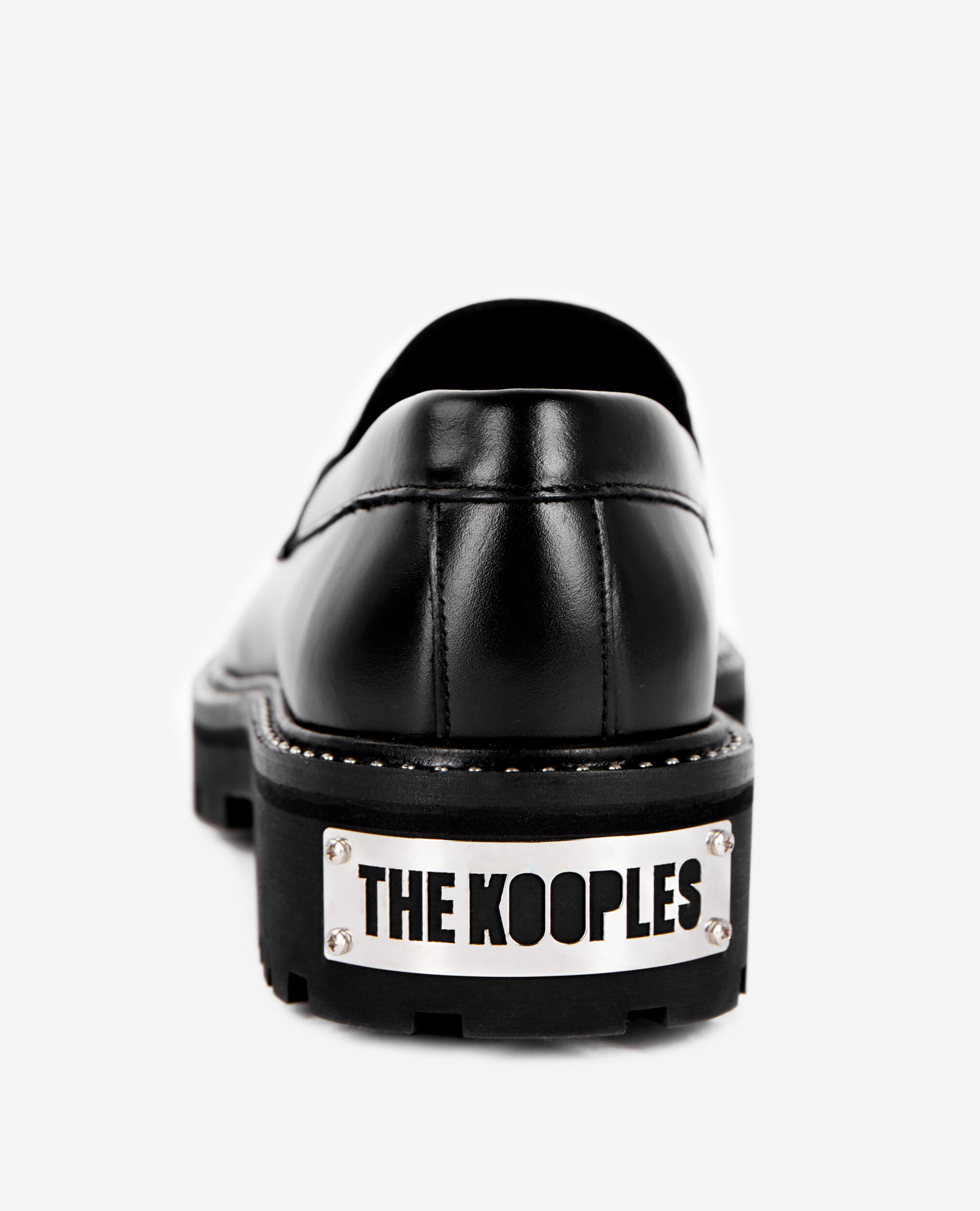 Black leather loafers, BLACK, hi-res image number null