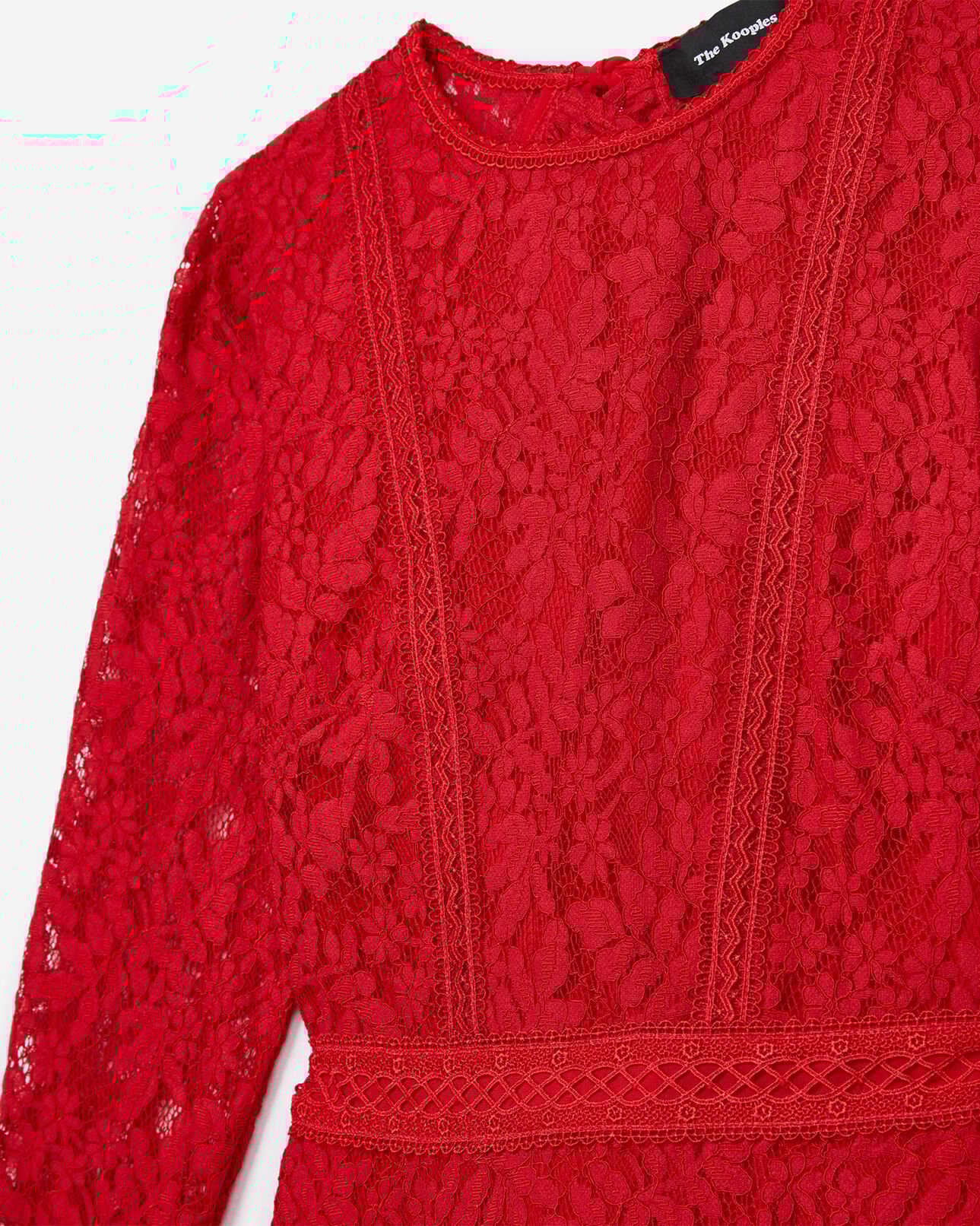 The Kooples WOMEN RED open back red lace dress