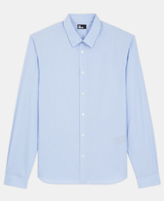 The Kooples HOMME WHITE / SKY BLUE chemise col classique à rayures