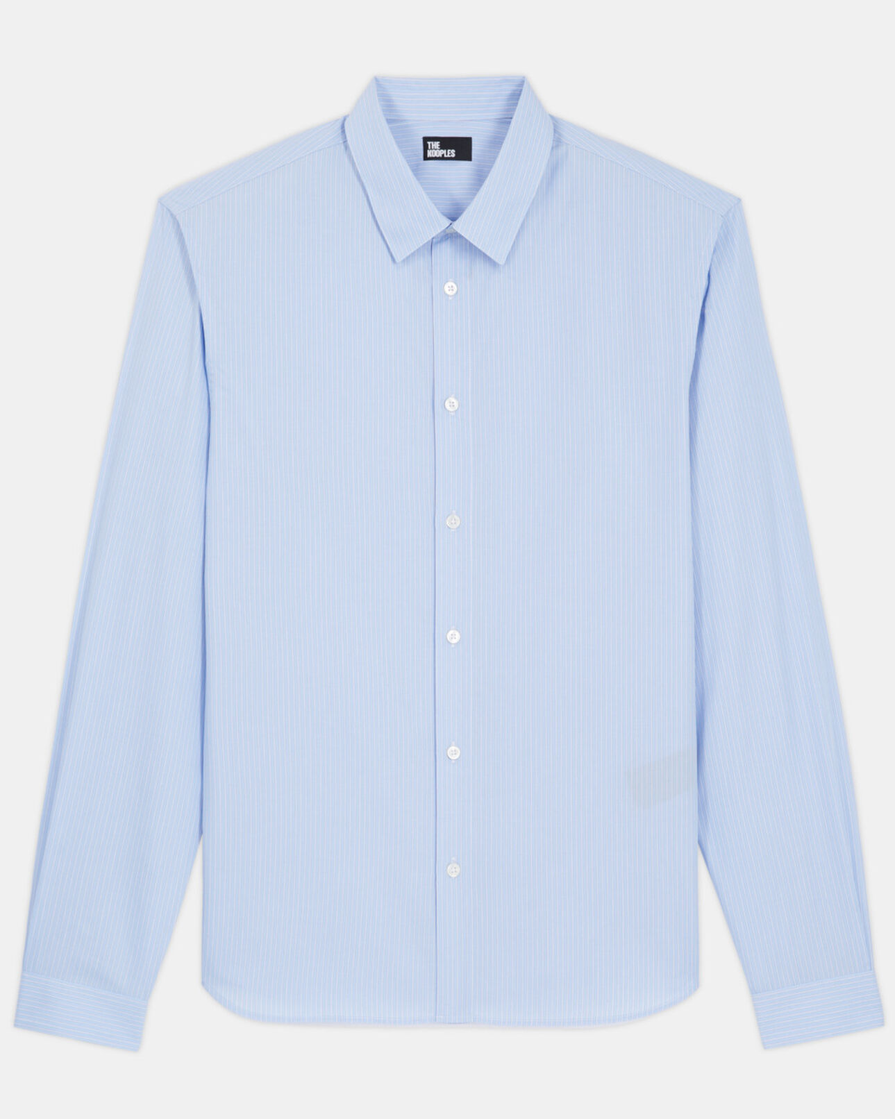 The Kooples HOMBRE WHITE / SKY BLUE camisa rayas con cuello clásico
