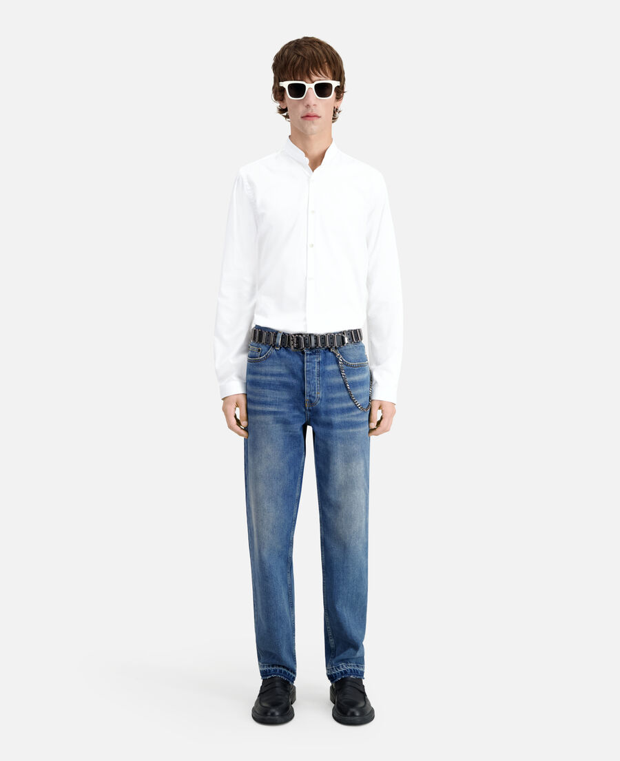 white shirt with officer collar
