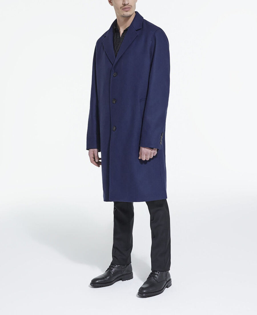 navy blue wool coat
