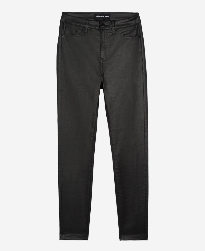 The Kooples DAMEN BLACK schwarze slim-jeans in lederoptik